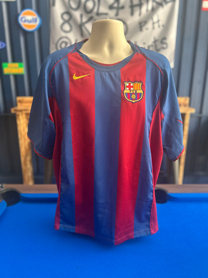 Barcelona 2004-05 Home #7 Larsson (XL)