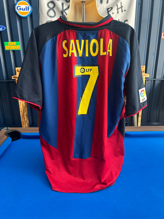 Barcelona 2003-04 Home #7 Saviola (XXL)