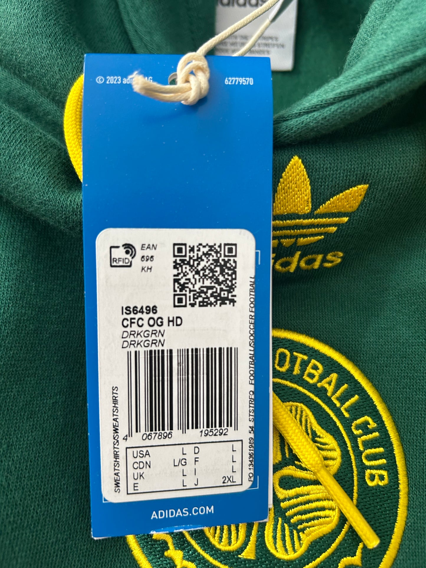 Celtic Adidas Originals Hoodie BNWT (L)